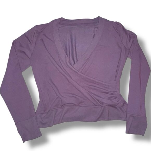 Avia Top Light Purple Y2K-Inspired Wrap Thumbholes Activewear Women’s L (12/14) - Picture 13 of 16
